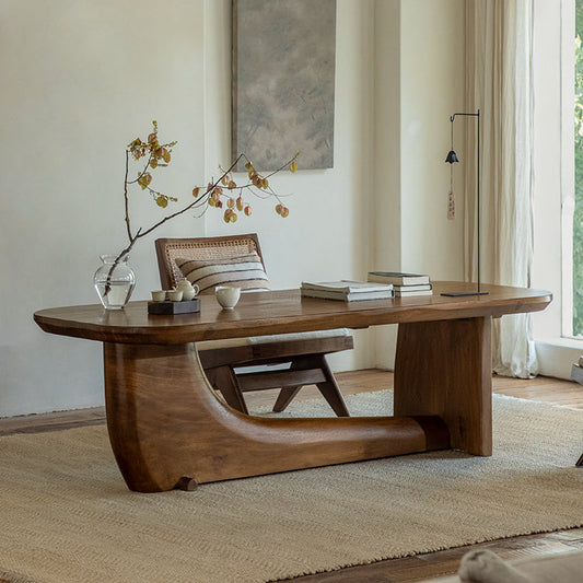 koi table, sculptural wood table, solid wood tea table, organic furniture, handcrafted furniture, piexlculpt studio, wabi sabi furniture, japanese design table, long wooden desk, art furniture