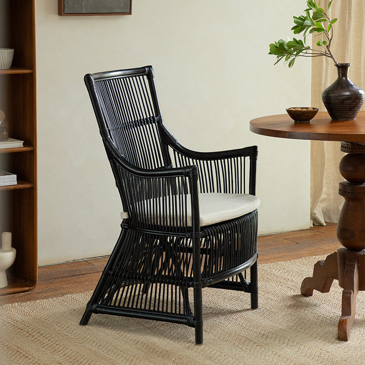 rattan lounge chair, rattan armchair, natural rattan chair, handwoven rattan furniture, tropical lounge chair, wabi-sabi furniture, bohemian furniture, relaxation chair, artisan rattan