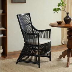 rattan lounge chair, rattan armchair, natural rattan chair, handwoven rattan furniture, tropical lounge chair, wabi-sabi furniture, bohemian furniture, relaxation chair, artisan rattan