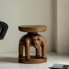 Senufo stool, African wood carving, tribal furniture, hand carved stool, wooden sculpture table, primitive design furniture, solid wood accent stool, piexlculpt