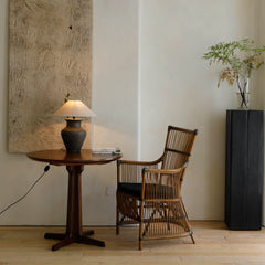 rattan lounge chair, rattan armchair, natural rattan chair, handwoven rattan furniture, tropical lounge chair, wabi-sabi furniture, bohemian furniture, relaxation chair, artisan rattan