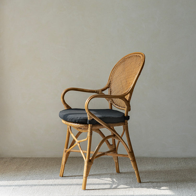 rattan armchair, banana fiber chair, rattan dining chair, handwoven rattan furniture, french café chair, natural rattan seat, bohemian dining furniture, tropical rattan armchair