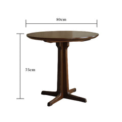 rin dining table, round wood table, japanese minimalist furniture, wabi sabi solid wood table, handcrafted round table, zen furniture, piexlculpt studio, natural walnut table, modern japanese decor, minimalist dining table