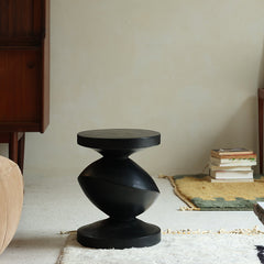 spira side table, sculptural wood table, solid wood end table, organic furniture, handcrafted furniture, piexlculpt studio, wabi sabi furniture, wooden accent table, natural wood sculpture table, designer side table