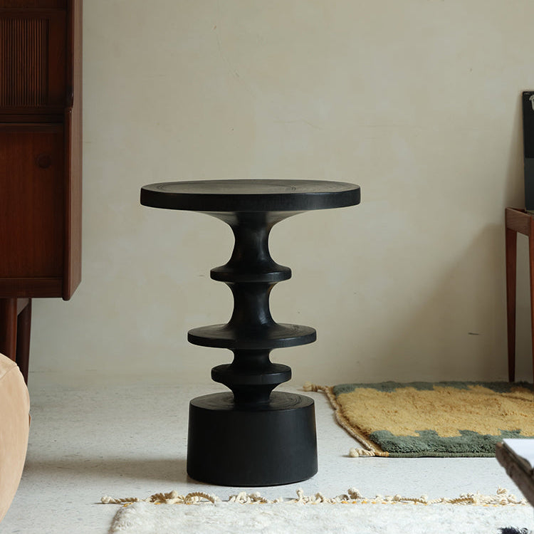 spira side table, sculptural wood table, solid wood end table, organic furniture, handcrafted furniture, piexlculpt studio, wabi sabi furniture, wooden accent table, natural wood sculpture table, designer side table