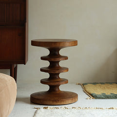 spira side table, sculptural wood table, solid wood end table, organic furniture, handcrafted furniture, piexlculpt studio, wabi sabi furniture, wooden accent table, natural wood sculpture table, designer side table