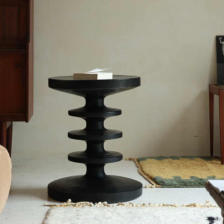 spira side table, sculptural wood table, solid wood end table, organic furniture, handcrafted furniture, piexlculpt studio, wabi sabi furniture, wooden accent table, natural wood sculpture table, designer side table