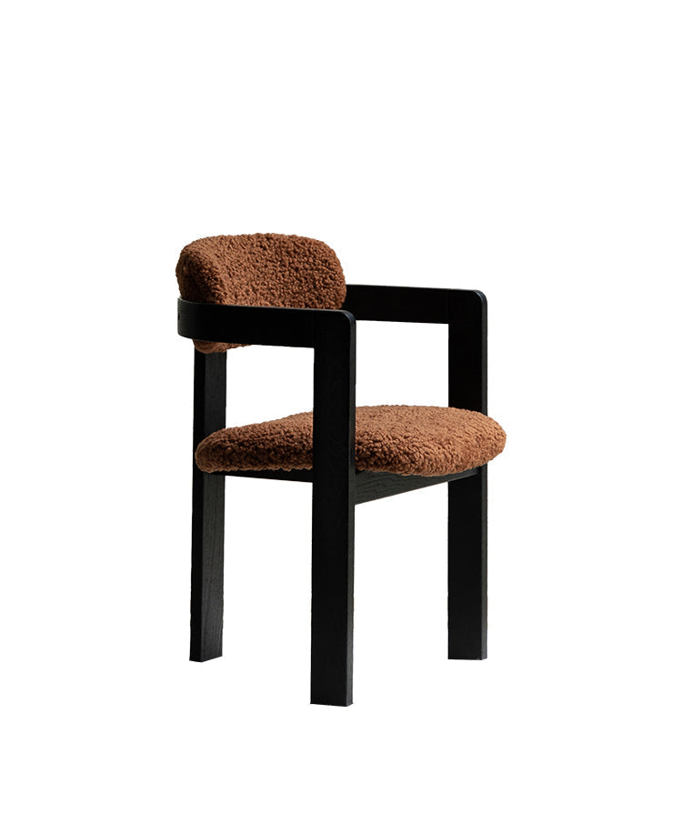 marais dining chair, boucle dining chair, french vintage furniture, mid century dining chair, solid wood chair, upholstered chair, wabi sabi furniture, piexlculpt studio, cozy minimalist furniture, modern farmhouse chair