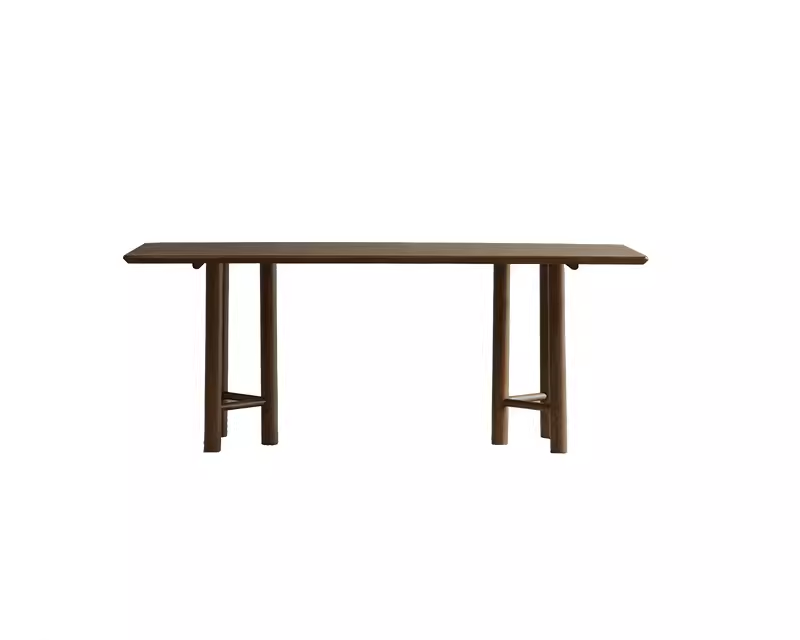 roku dining table, six leg dining table, sculptural wood table, solid wood work table, wabi sabi furniture, piexlculpt studio, japanese minimalist furniture, handcrafted oak table, solid wood rectangular table