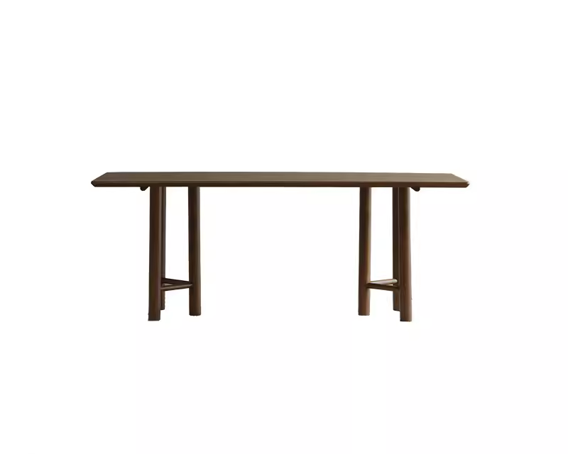 roku dining table, six leg dining table, sculptural wood table, solid wood work table, wabi sabi furniture, piexlculpt studio, japanese minimalist furniture, handcrafted oak table, solid wood rectangular table