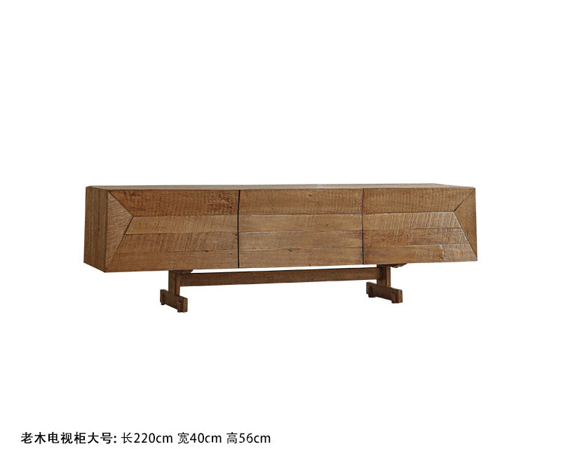 solid wood TV console, handcrafted media cabinet, minimalist TV stand, reclaimed wood furniture, artisan TV unit, japanese scandi furniture, wabi-sabi console, modern wood sideboard, low wood cabinet