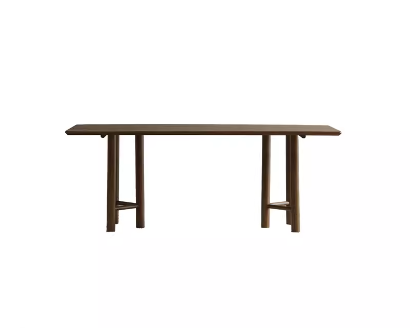 roku dining table, six leg dining table, sculptural wood table, solid wood work table, wabi sabi furniture, piexlculpt studio, japanese minimalist furniture, handcrafted oak table, solid wood rectangular table