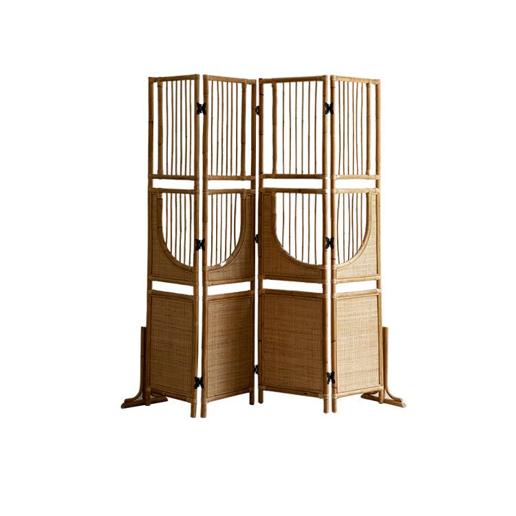 rattan room divider, rattan folding screen, natural partition, handwoven privacy screen, rattan furniture, open weave decor, bohemian interior design