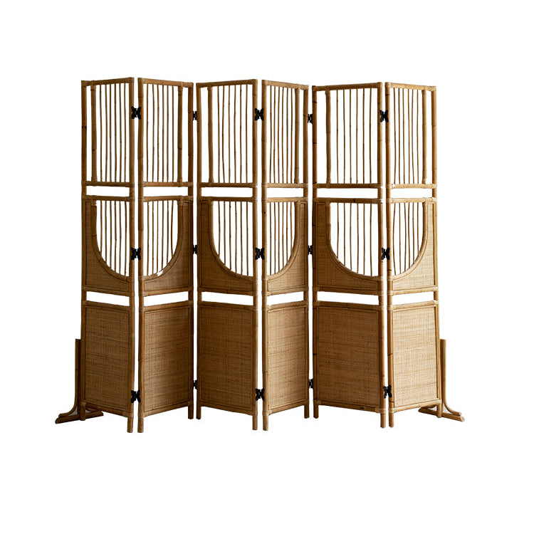 rattan room divider, rattan folding screen, natural partition, handwoven privacy screen, rattan furniture, open weave decor, bohemian interior design