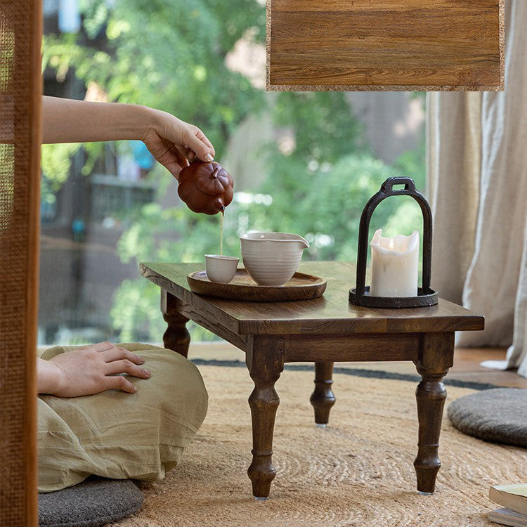 haru tea table, solid wood low table, japanese wabi sabi furniture, handcrafted tea table, minimalist wooden table, zen furniture, piexlculpt studio, meditation table, rustic teak low table, japanese style tea furniture