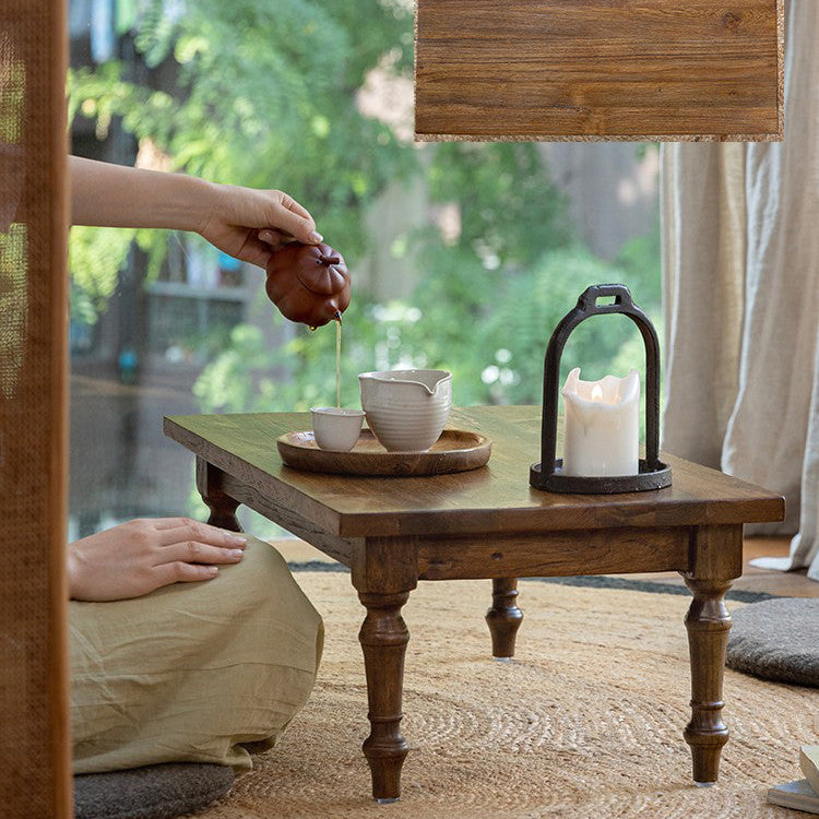 haru tea table, solid wood low table, japanese wabi sabi furniture, handcrafted tea table, minimalist wooden table, zen furniture, piexlculpt studio, meditation table, rustic teak low table, japanese style tea furniture