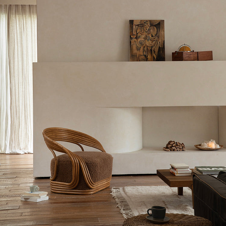 rattan lounge chair, designer rattan chair, handcrafted rattan furniture, modern accent chair, rattan armchair, handmade rattan seat, bohemian furniture, natural interior