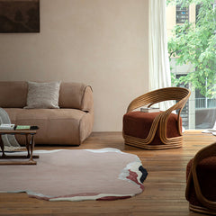 rattan lounge chair, designer rattan chair, handcrafted rattan furniture, modern accent chair, rattan armchair, handmade rattan seat, bohemian furniture, natural interior