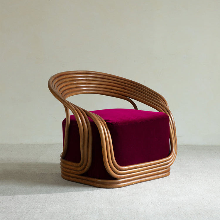 rattan lounge chair, designer rattan chair, handcrafted rattan furniture, modern accent chair, rattan armchair, handmade rattan seat, bohemian furniture, natural interior