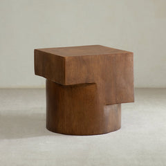 wood coffee table, solid wood center table, modular coffee table, geometric wooden table, sculptural wood furniture, handmade wood coffee table, modern solid wood furniture, rustic wooden decor, artisan wood table