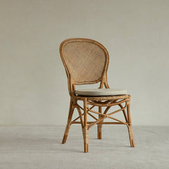 rattan bistro chair, banana fiber chair, rattan dining chair, french café chair, handwoven rattan furniture, natural rattan seat, bohemian dining furniture, wicker dining chair