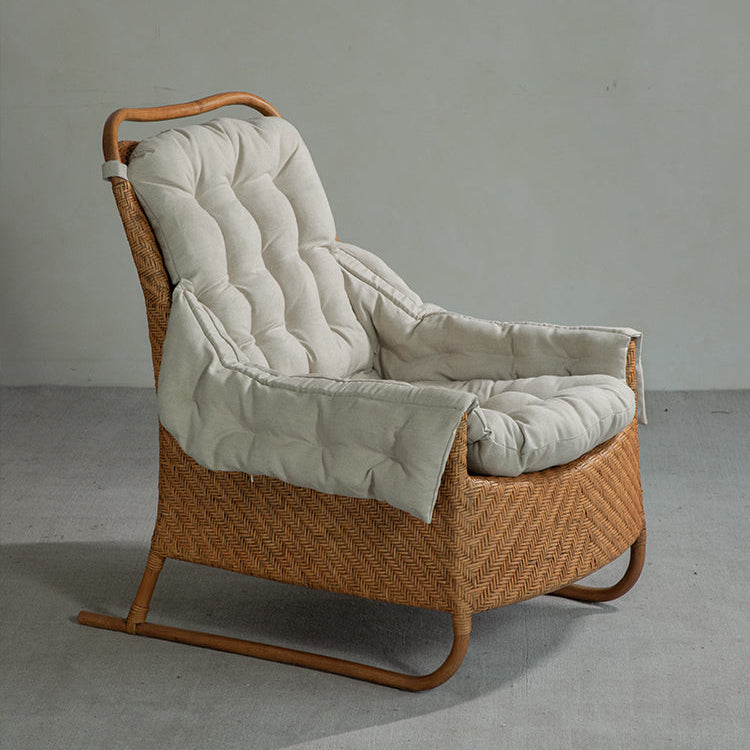 rattan lounge chair, rattan armchair, handwoven rattan furniture, natural rattan chair, relaxing chair, bohemian interior design, handcrafted rattan seating