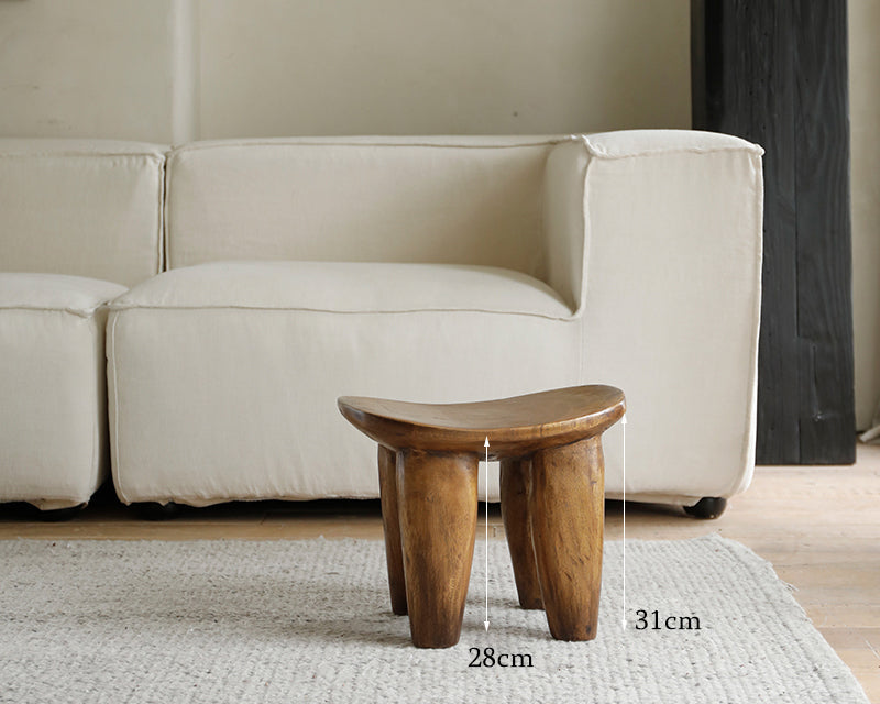 senufo stool, milk stool, african wooden stool, handcarved solid wood stool, wabi sabi furniture, minimalist wood decor, handcrafted accent stool, tribal design furniture, piexlculpt studio, small wood bench