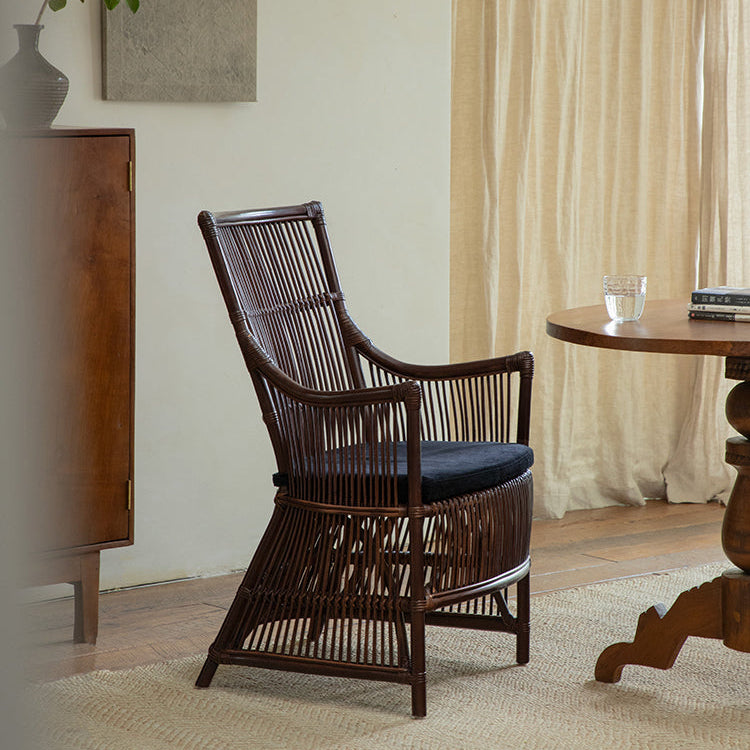 rattan lounge chair, rattan armchair, natural rattan chair, handwoven rattan furniture, tropical lounge chair, wabi-sabi furniture, bohemian furniture, relaxation chair, artisan rattan