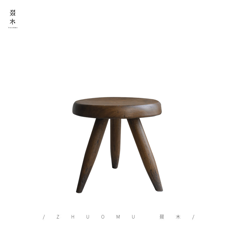 koto stool, round wood stool, japanese minimalist furniture, wabi sabi furniture, solid wood stool, handmade wooden furniture, accent stool, piexlculpt studio, modern wood decor, small wooden stool