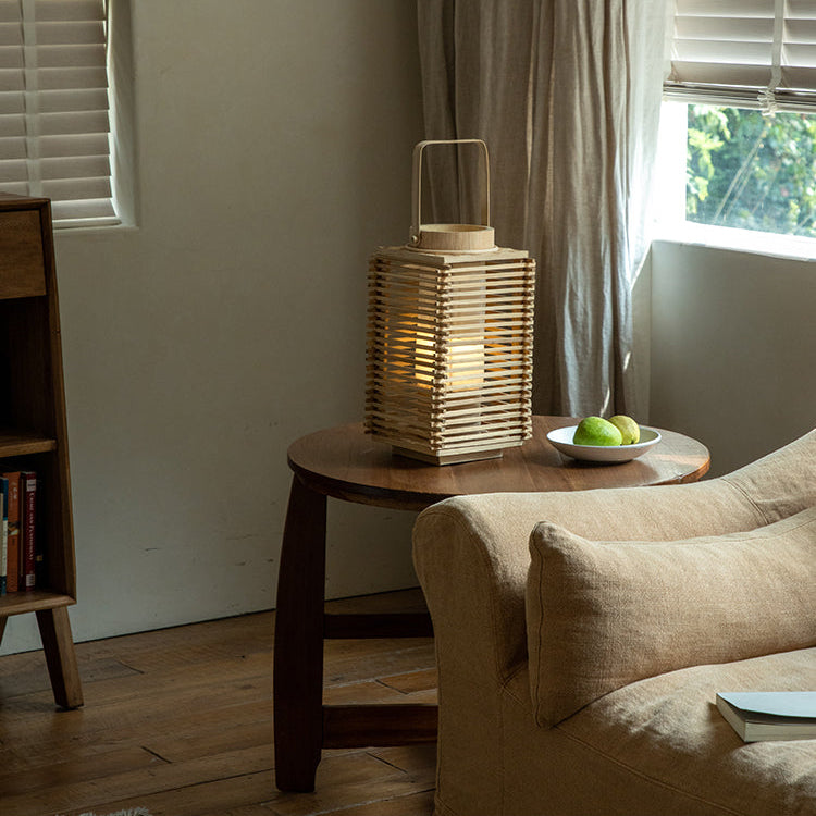 rattan lantern, wooden base lamp, handcrafted rattan light, wabi-sabi decor, natural rattan lighting, ambient table lamp, handmade home decor, rustic lantern, boho room lighting,