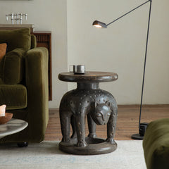 Senufo stool, African wood carving, tribal furniture, hand carved stool, wooden sculpture table, primitive design furniture, solid wood accent stool, piexlculpt