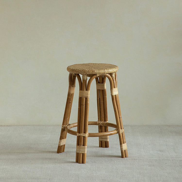 rattan bar stool, rattan high chair, handwoven rattan furniture, natural rattan bar stool, café furniture, handcrafted bar chair, bohemian interior design, artisan rattan stool