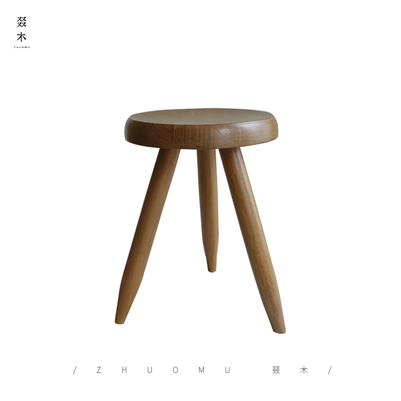 koto stool, round wood stool, japanese minimalist furniture, wabi sabi furniture, solid wood stool, handmade wooden furniture, accent stool, piexlculpt studio, modern wood decor, small wooden stool