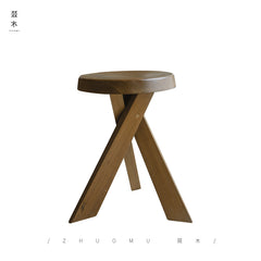 koto stool, round wood stool, japanese minimalist furniture, wabi sabi furniture, solid wood stool, handmade wooden furniture, accent stool, piexlculpt studio, modern wood decor, small wooden stool