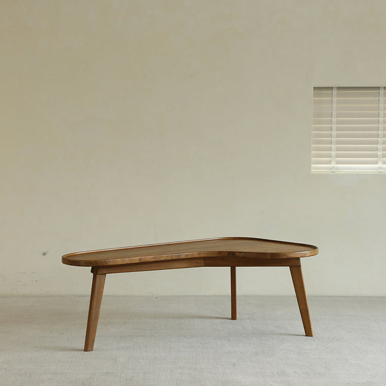 crescent coffee table, asymmetric table, solid wood furniture, handcrafted wood table, sculptural coffee table, organic furniture, wabi sabi furniture, minimalist furniture, piexlculpt studio