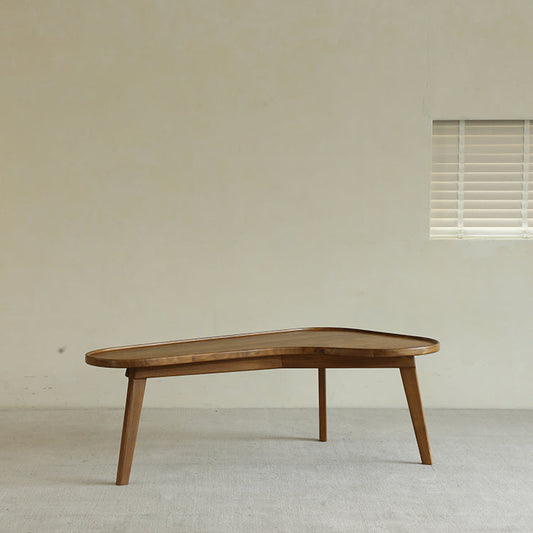 crescent coffee table, asymmetric table, solid wood furniture, handcrafted wood table, sculptural coffee table, organic furniture, wabi sabi furniture, minimalist furniture, piexlculpt studio