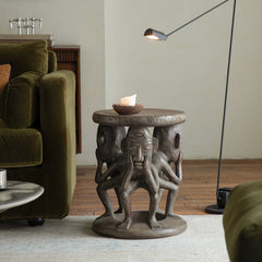 Senufo stool, African wood carving, tribal furniture, hand carved stool, wooden sculpture table, primitive design furniture, solid wood accent stool, piexlculpt