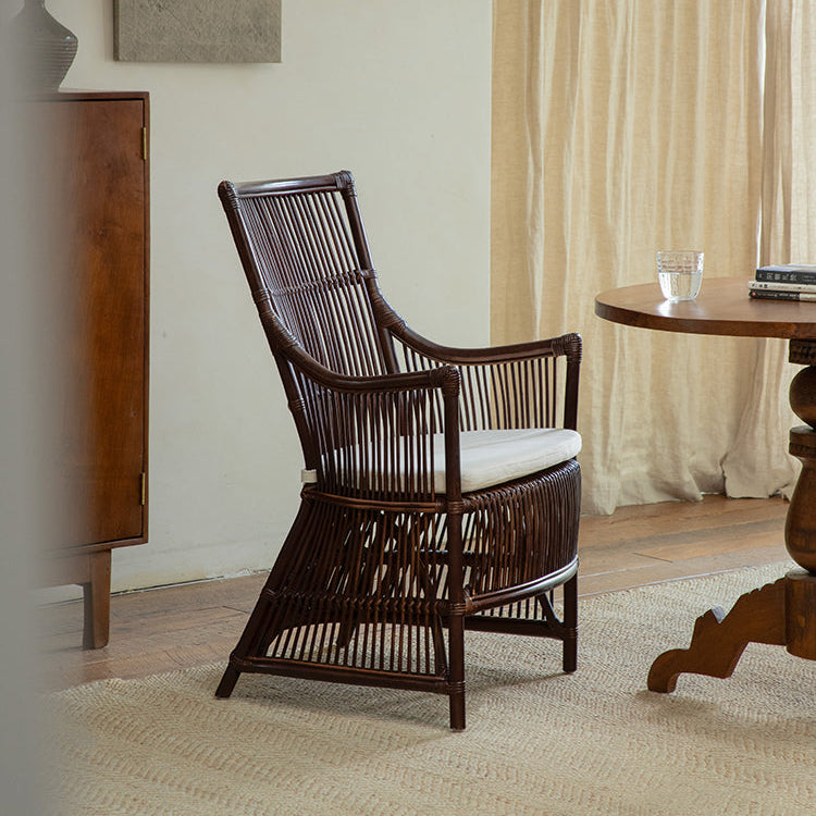 rattan lounge chair, rattan armchair, natural rattan chair, handwoven rattan furniture, tropical lounge chair, wabi-sabi furniture, bohemian furniture, relaxation chair, artisan rattan