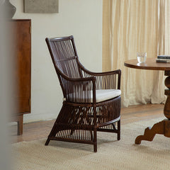 rattan lounge chair, rattan armchair, natural rattan chair, handwoven rattan furniture, tropical lounge chair, wabi-sabi furniture, bohemian furniture, relaxation chair, artisan rattan