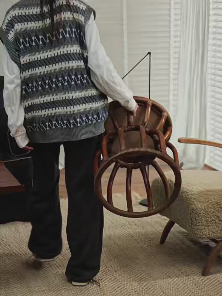 rattan side table, rattan accent table, rattan end table, handwoven rattan furniture, tropical style table, bohemian furniture, small rattan table, wicker round table