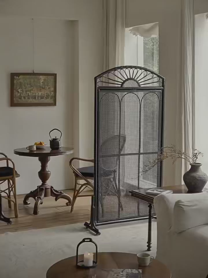 rattan screen, rattan room divider, handwoven privacy screen, vintage rattan furniture, folding rattan partition, natural rattan decor, handcrafted room divider, boho rattan screen, japanese wabi-sabi decor